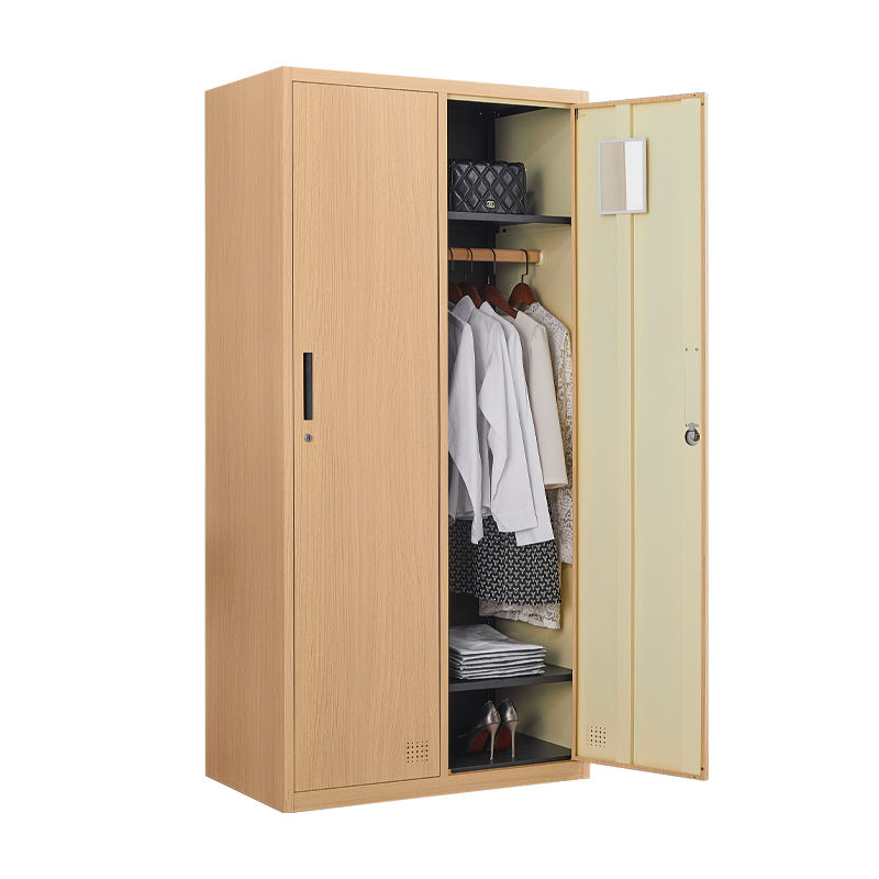 Heißverkaufsflächen sparen 2 Türen Metall Sports Beach Garderobe Locker Holz wie Schrank