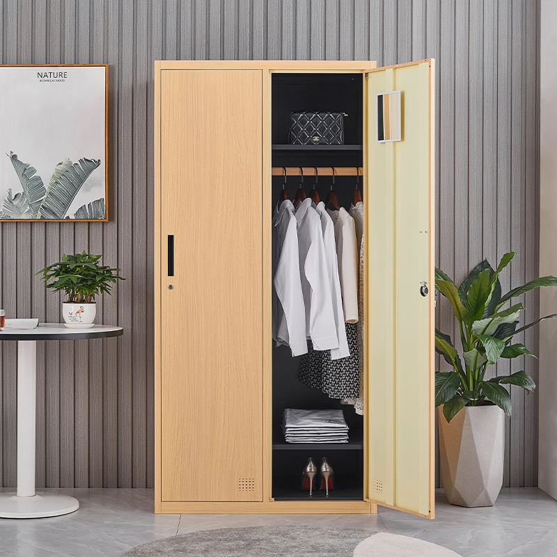 Heißverkaufsflächen sparen 2 Türen Metall Sports Beach Garderobe Locker Holz wie Schrank