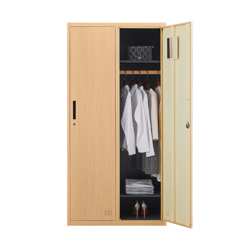 Heißverkaufsflächen sparen 2 Türen Metall Sports Beach Garderobe Locker Holz wie Schrank