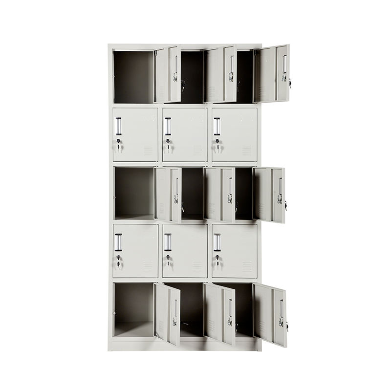 15 Tür Metallroppboards Steel Fitnessstudio Locker Kleidung Aufbewahrungsschrank billige Schließfächer Fitnessstudio